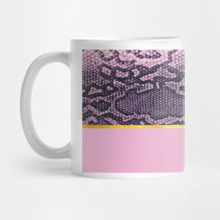 Coloured snake print on pink, golden lining Mug